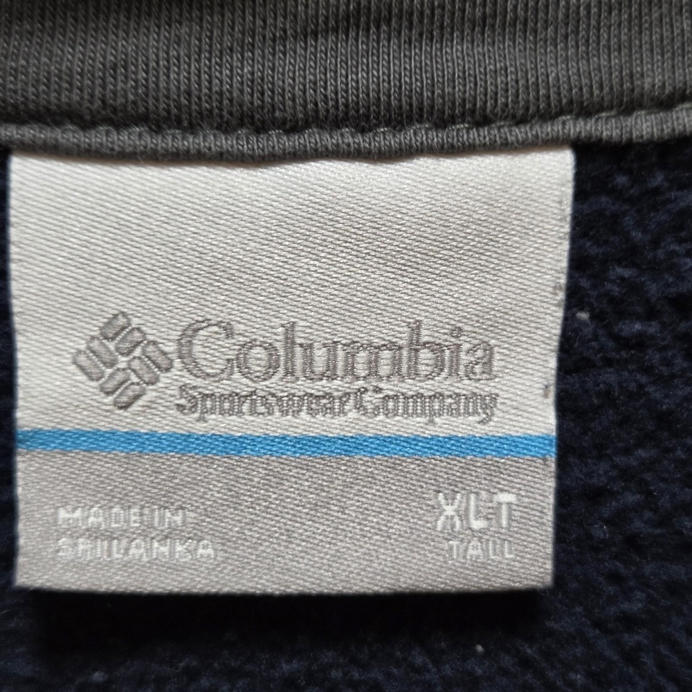 Columbia Sweatshirt Mens XLT Tall Blue Fleece Quarter Zip Mock Neck Pullover - Picture 5 of 8